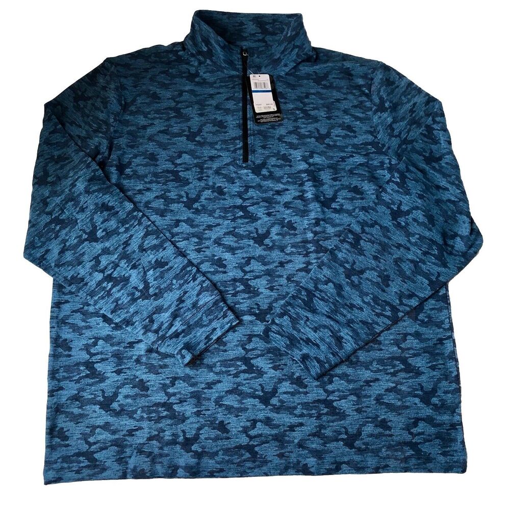 PGA Tour Men’s Golf Sweater Blue Camo Print Size XL NWT